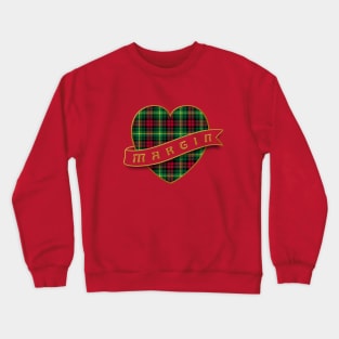 The MARTIN Family Tartan - Retro Heart & Ribbon Family Insignia Crewneck Sweatshirt